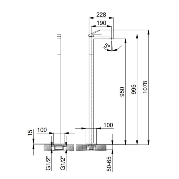 Смеситель для раковины Fantini Mint 34 13 F036B черный
