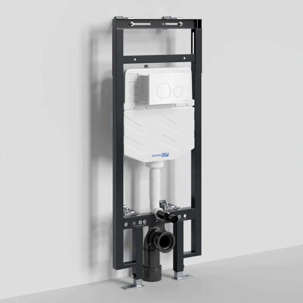 Инсталляция для унитаза WasserKRAFT Dinkel 58 58TLT.010.ME.WH02 с кнопкой смыва, белый