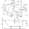 Акриловая ванна 160x105 см L Vagnerplast Melite VPBA163MEL3LX-04