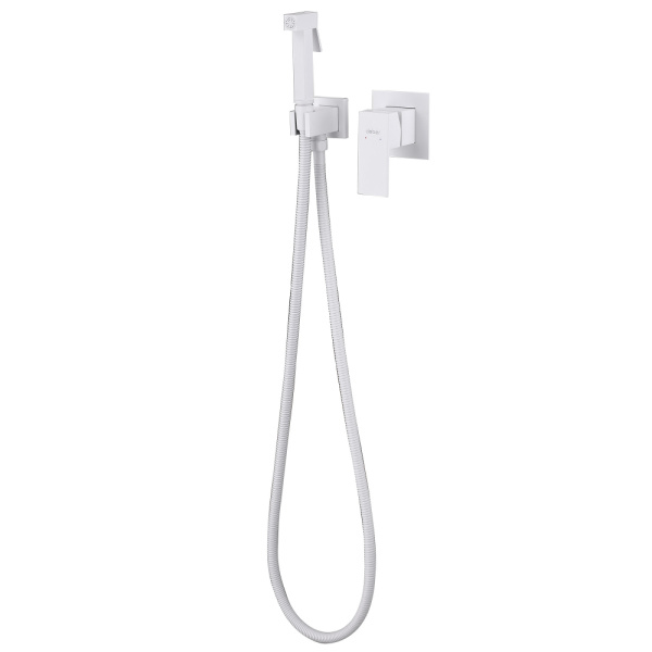 Гигиенический душ Abber Daheim AF8225W со смесителем белый матовый