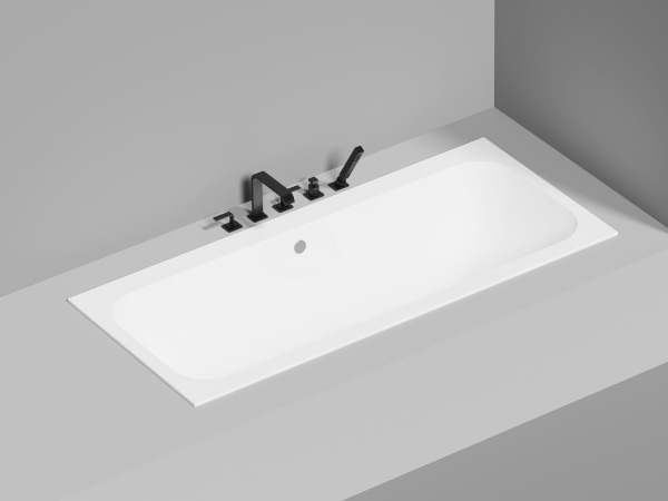 Ванна из искусственного камня Salini Orlando Axis 180х80 103222MF черная матовая