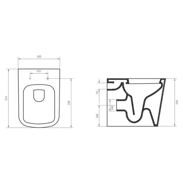 Унитаз приставной BelBagno Albano BB120CB