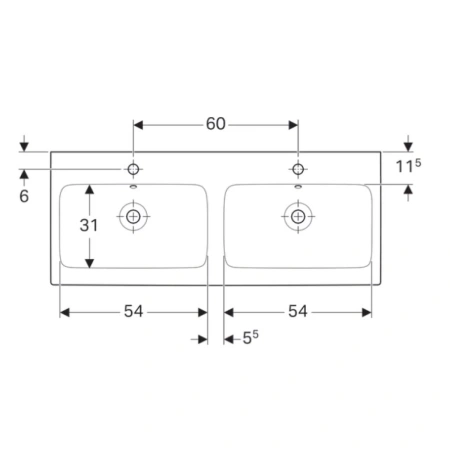 Раковина 120x48,5 см Geberit iCon 124120000