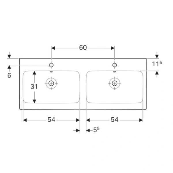 Раковина 120x48,5 см Geberit iCon 124120000