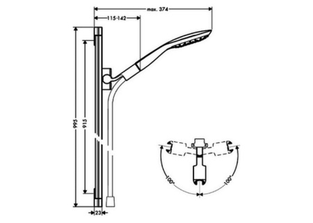 Душевой гарнитур hansgrohe PuraVida 27853000