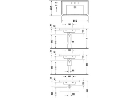 Раковина Duravit Starck 3 03048000001-WG