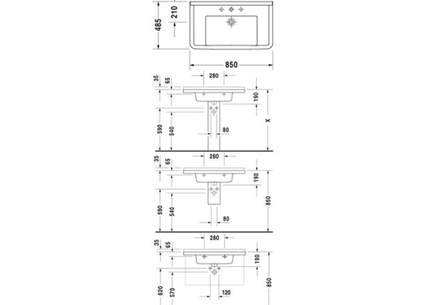 Раковина Duravit Starck 3 03048000001-WG