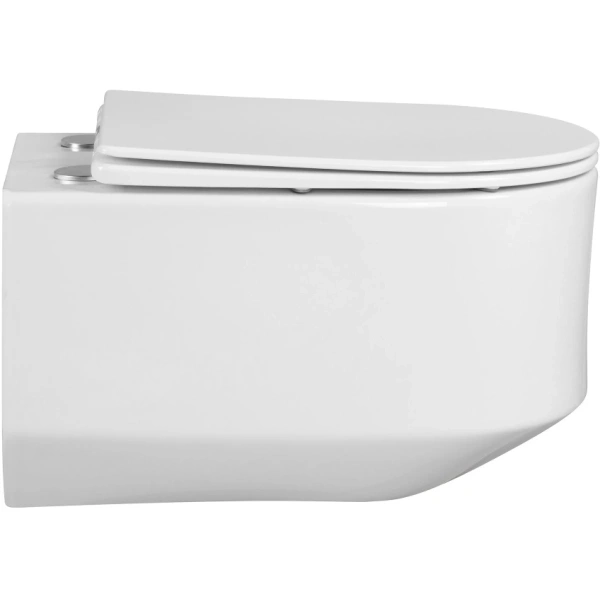 Унитаз подвесной Abber Bequem AC1130 безободковый, торнадо, с сиденьем микролифт, белый