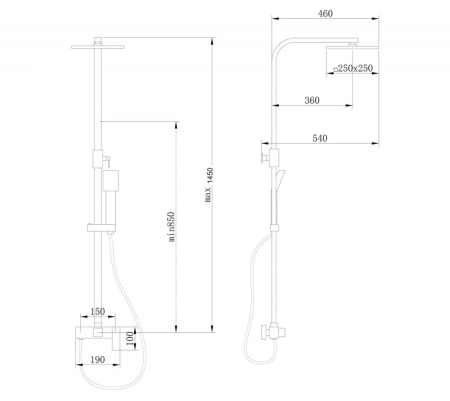 Душевая стойка Abber Daheim AF8220SPL сатин