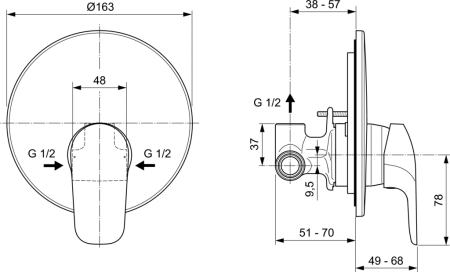 Смеситель для душа Ideal Standard Ceraflex A6757AA