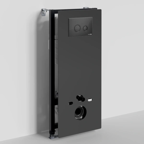 Инсталляция для унитаза WasserKRAFT Abens 20 20TLT.010.ME.BL.MB01 с кнопкой смыва, черный матовый