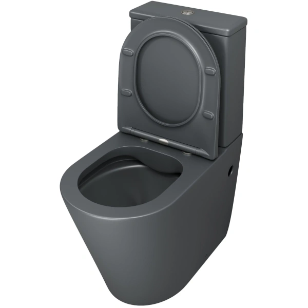 Унитаз-компакт Grossman GR-4480GMS безободковый, с сиденьем микролифт, серый матовый