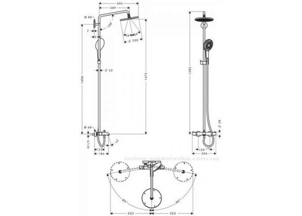 Душевая стойка hansgrohe Raindance Select 240 Showerpipe 27117000
