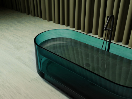 Прозрачная ванна Abber Kristall 170 AT9708Aquamarin бирюзовый