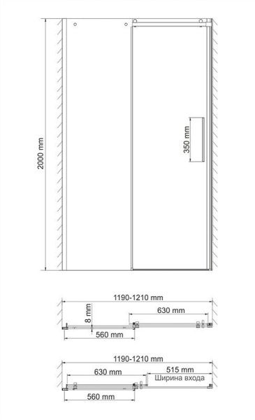 Динкель (Dinkel) 58R05 Душевая дверь