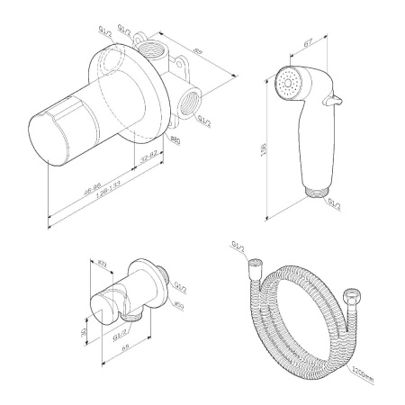 Гигиенический душ AM.PM X-Joy F40P85A00 TouchReel со смесителем