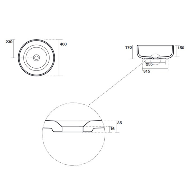 Раковина Kerasan Ciotola D 46 см H17 см 430201