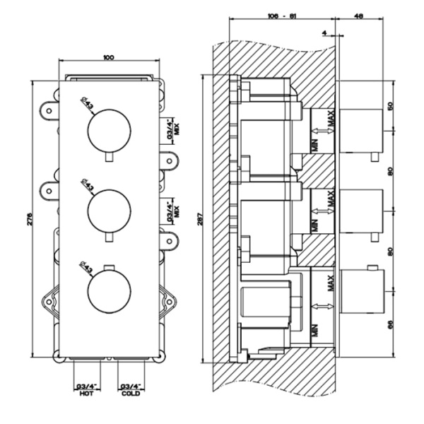 Смеситель для душа Gessi 316 54514#239 нержавейка