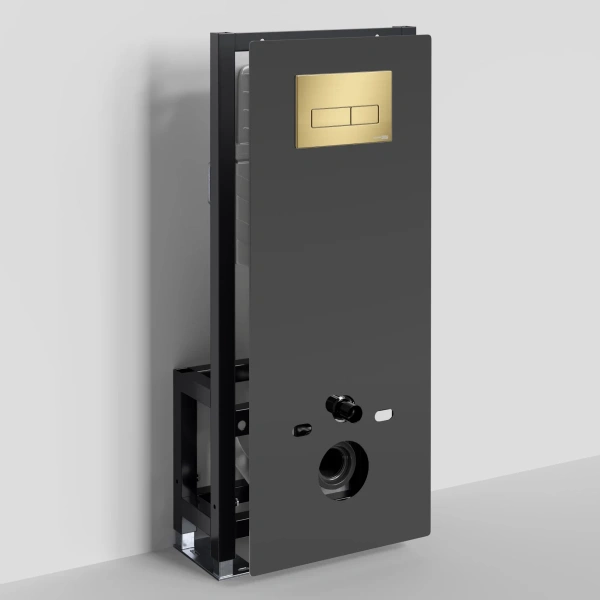 Инсталляция для унитаза WasserKRAFT Glan 66 66TLT.010.ME.BL.MG03 с кнопкой смыва, золотой матовый