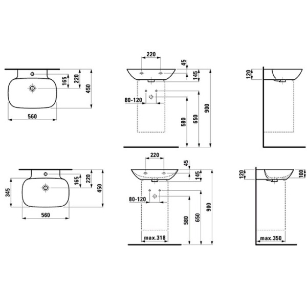 Раковина Laufen INO 56 8.1030.2.000.109.1