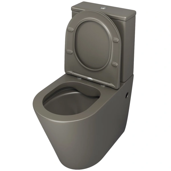Унитаз-компакт Grossman GR-4480GSMS безободковый, с сиденьем микролифт, хаки матовый