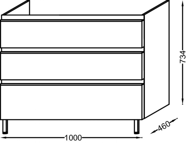 Тумба под раковину 100 см Jacob Delafon Vox EB2045-RA-G80 светло-коричневый