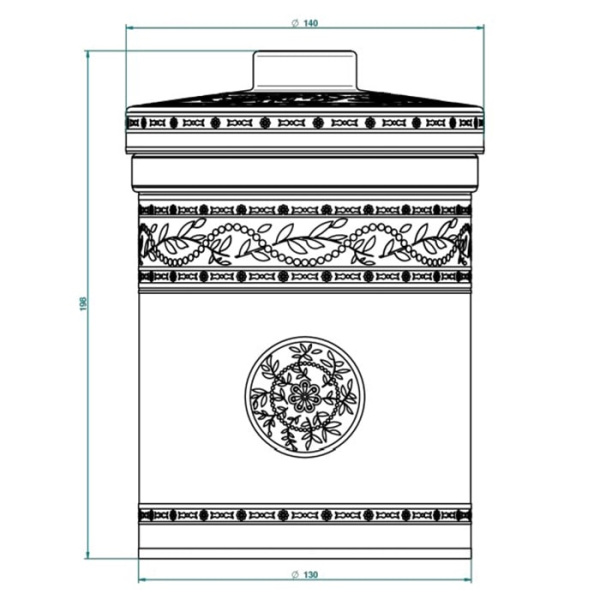Контейнер THG Marquise noir dcor Or A7F.A02.4611 белый