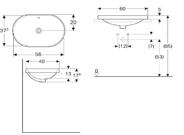 Раковина Geberit VariForm 60 500.728.01.2