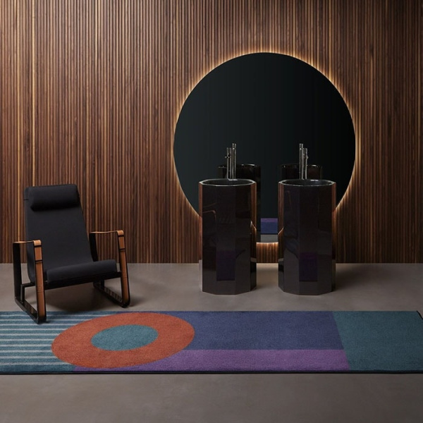 Раковина Antonio Lupi Vitreo 50 VITREOW Fume/cr с подсветкой дым