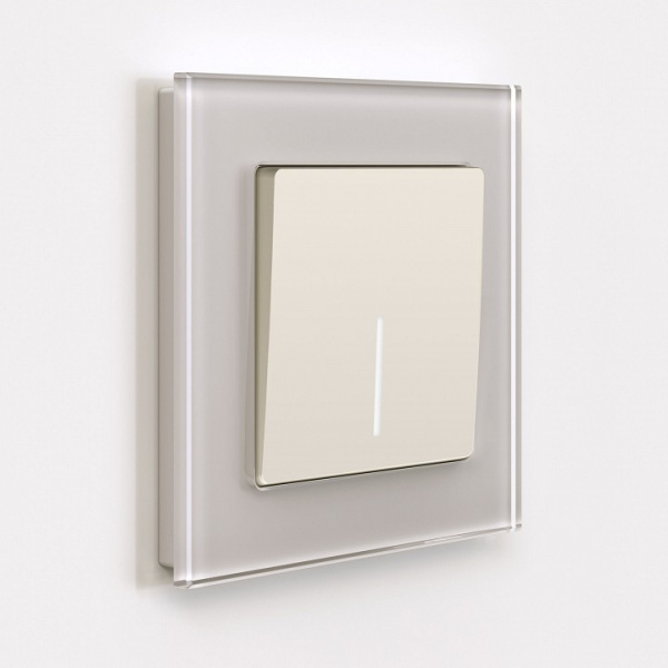 Выключатель одноклавишный с подсветкой без рамки Werkel айвори матовый W1110162