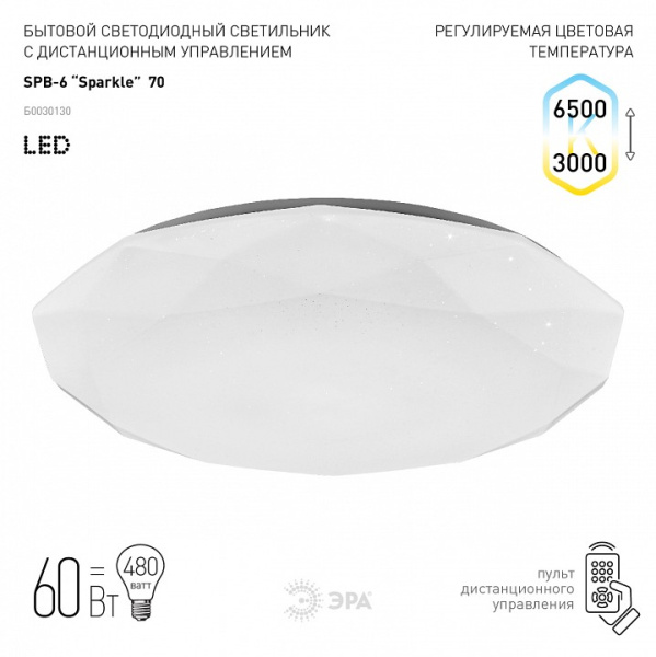 Накладной светильник Эра Классик SPB-6-70-RC Sparkle