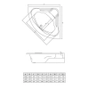 Акриловая ванна 130x130 см C-Bath Aurora CBS001002