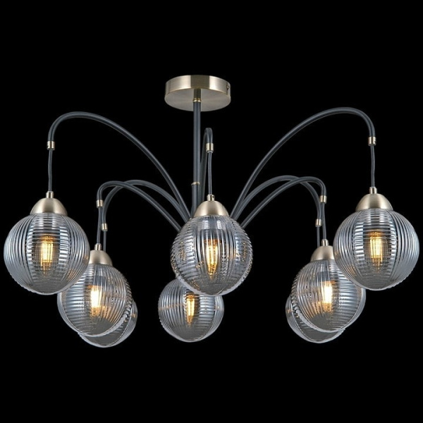 Люстра на штанге ILLUMICO IL0433-8PSQ-79 BK AB