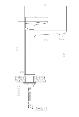 Смеситель для ванны BelBagno Ancona ANCONA-LMC-CRM
