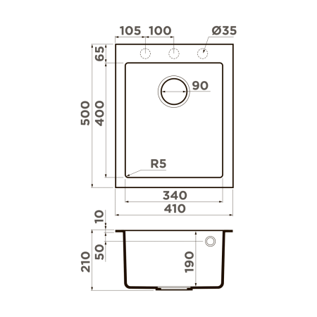 Кухонная мойка Omoikiri Bosen 41A 4993812 графит