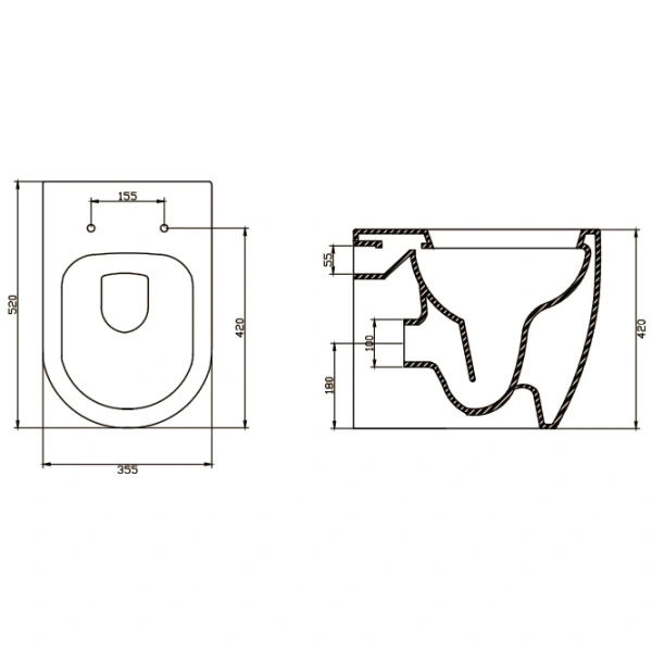 Унитаз приставной BelBagno Marino BB105CB
