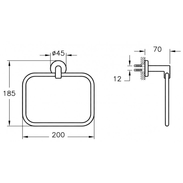 Полотенцедержатель Vitra Minimax S A44783 хром