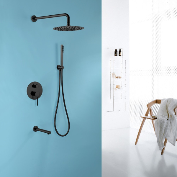 Душевой комплект Abber Emotion AF8817B черный матовый