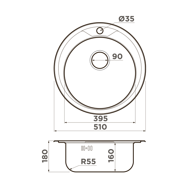 Кухонная мойка Omoikiri Asida 51-IN нержавеющая сталь/нержавеющая сталь 4993785