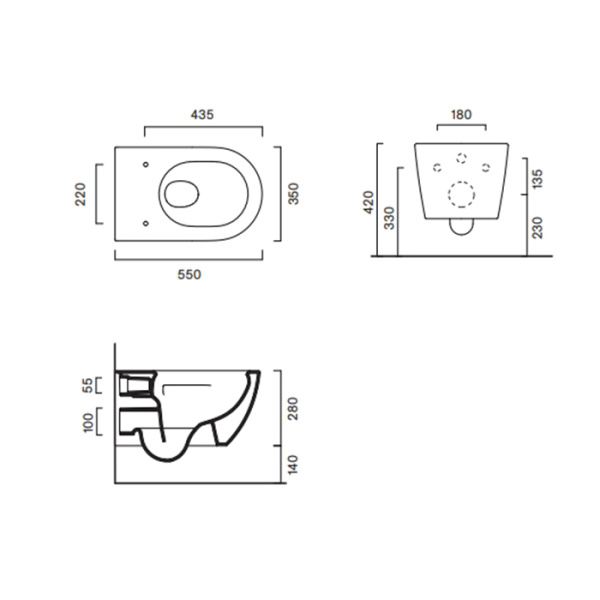 Подвесной унитаз Catalano Sfera 0511550021 белый матовый