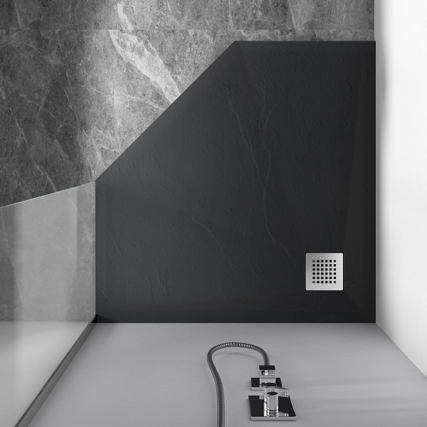 Душевой поддон Vincea 90 VST-4SP9090A антрацит
