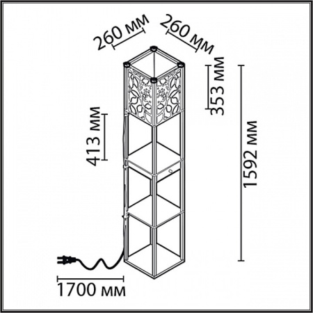 Торшер с полкой Lumion Practic 8092/1F