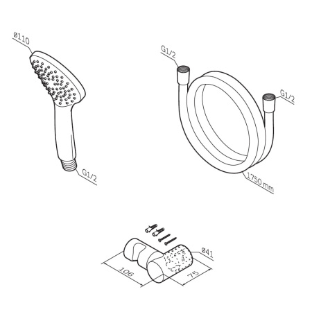 Душевой гарнитур AM.PM Gem F0119022 черный матовый