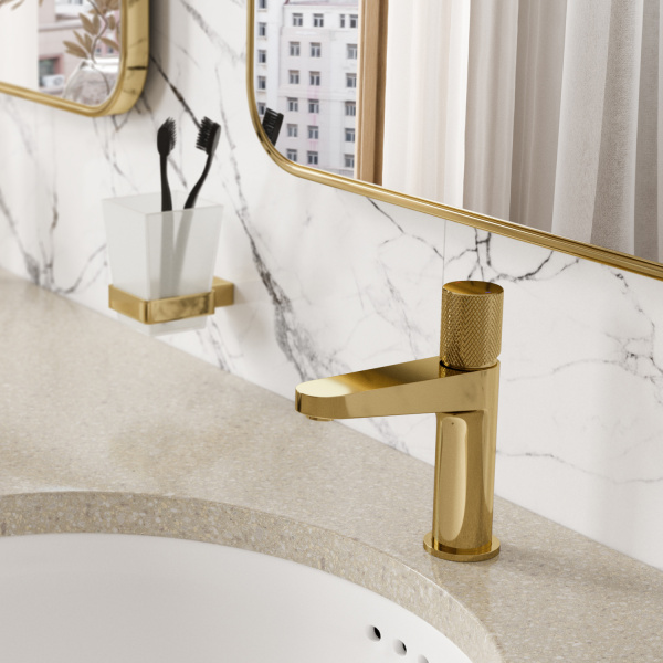 Смеситель для раковины WasserKRAFT Ems 7603 золото