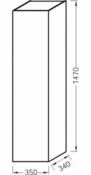 Шкаф-пенал с зераклом 147x35 см Jacob Delafon Odeon Up серый бетон