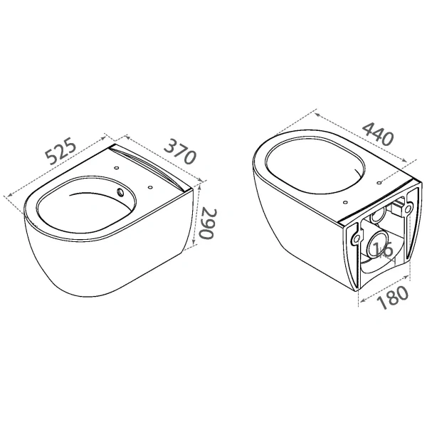 Унитаз подвесной Boheme Bianca 963-SET-MW безободковый, с сиденьем микролифт, белый матовый