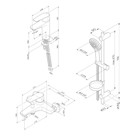 Комплект смесителей AM.PM Gem F40990A00