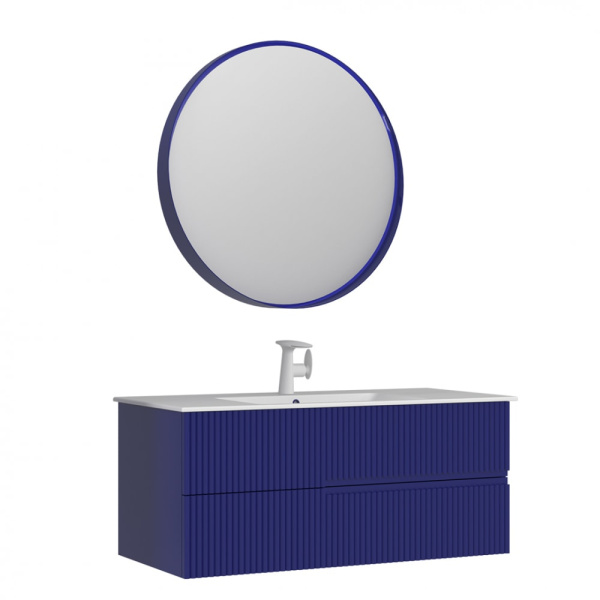 Тумба с раковиной Orka Moonlight 120 5001504 синий матовый/белый