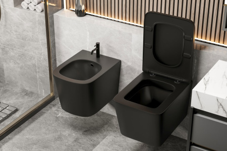 Биде подвесное Abber Rechteck AC1250MB черное матовое