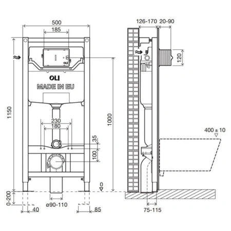 Инсталляция для унитаза OLI 120 ECO 879236